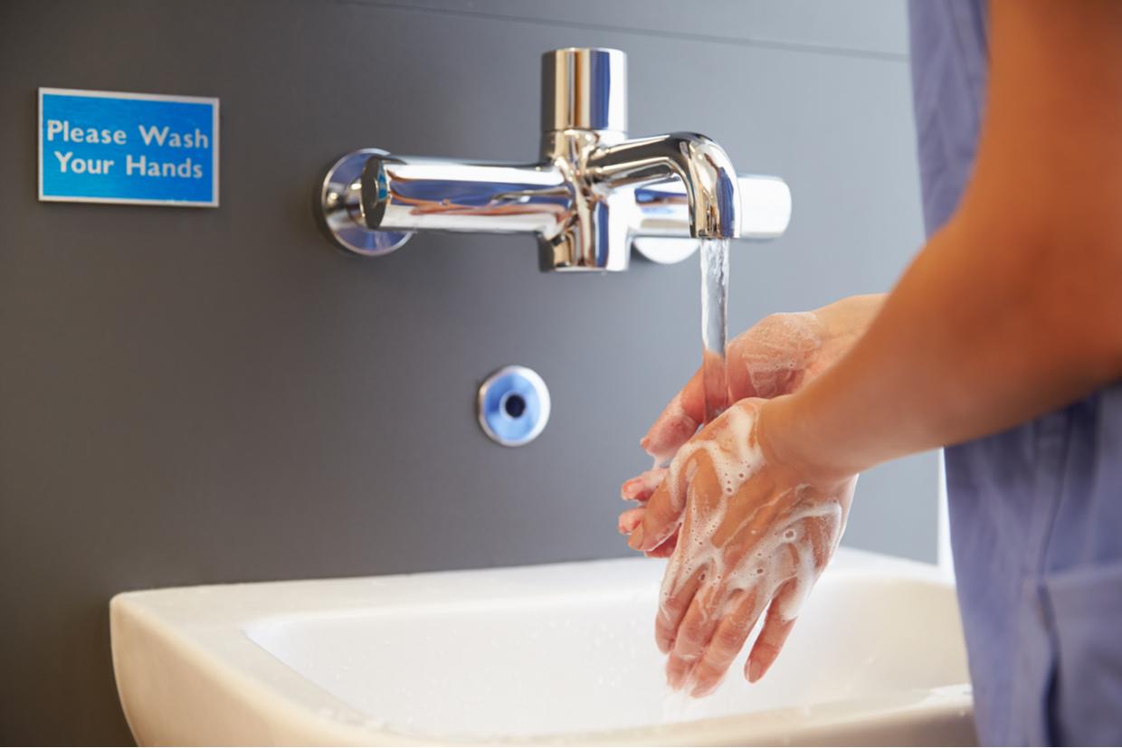 washing hands