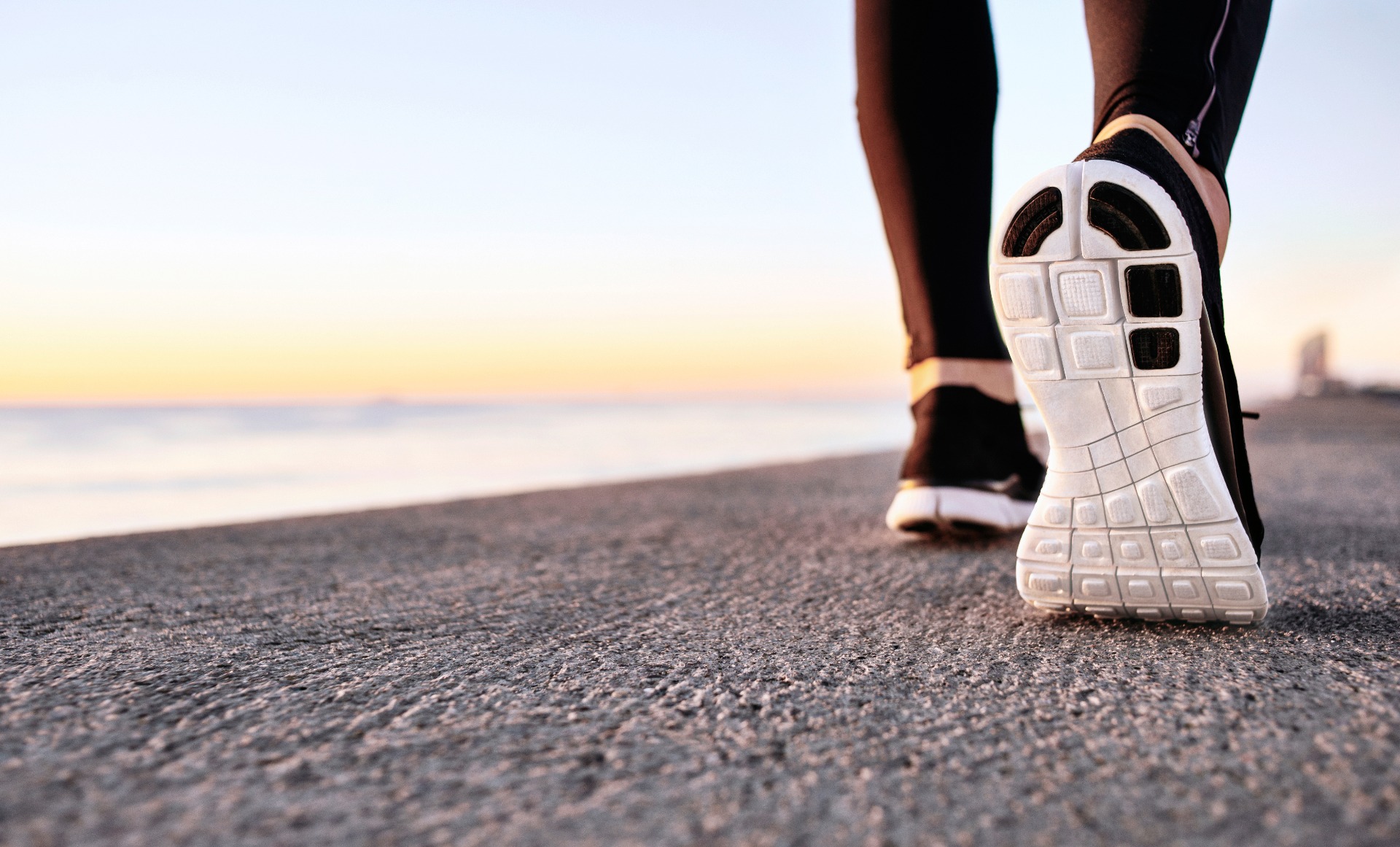 running on beach