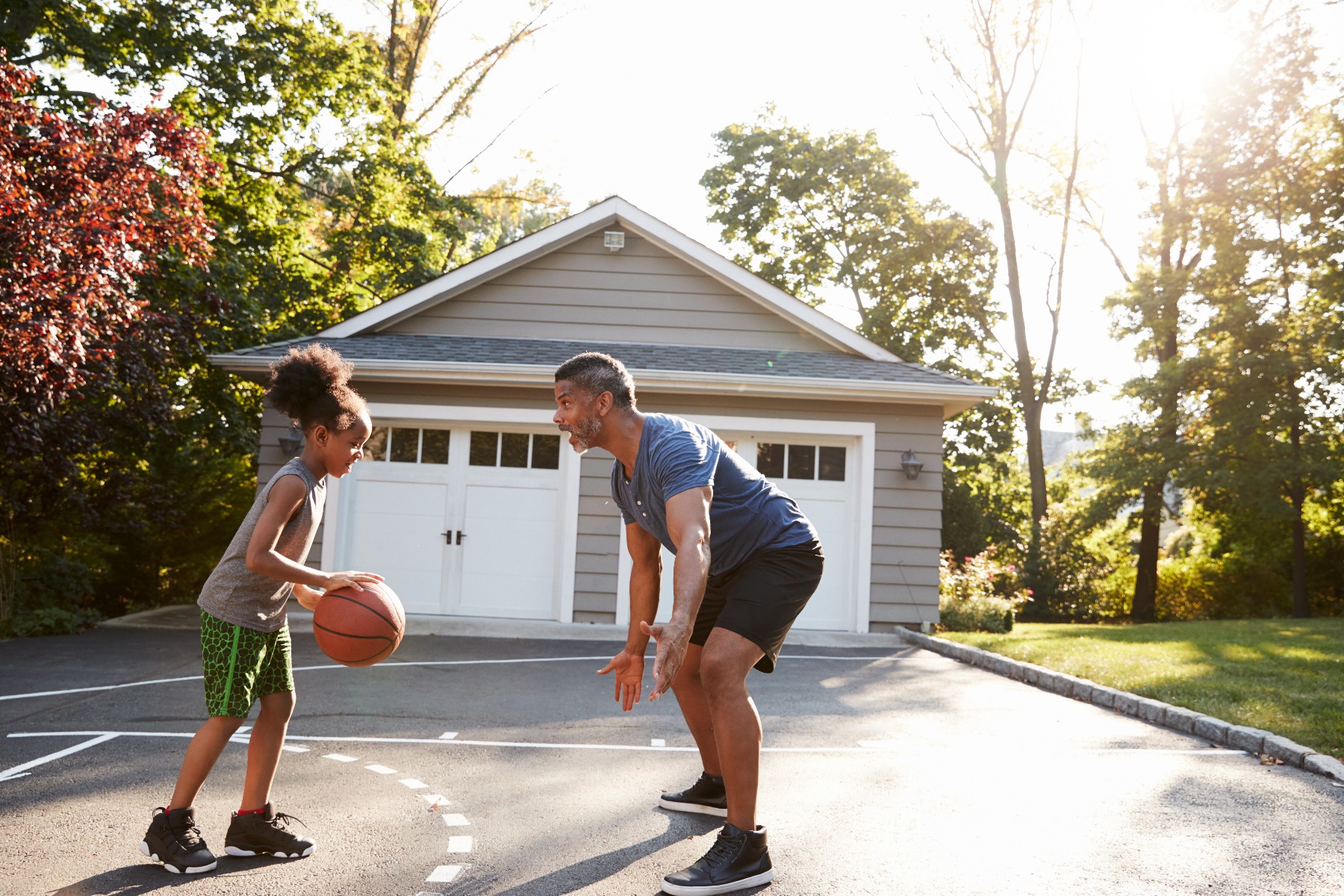 basketball in driveway