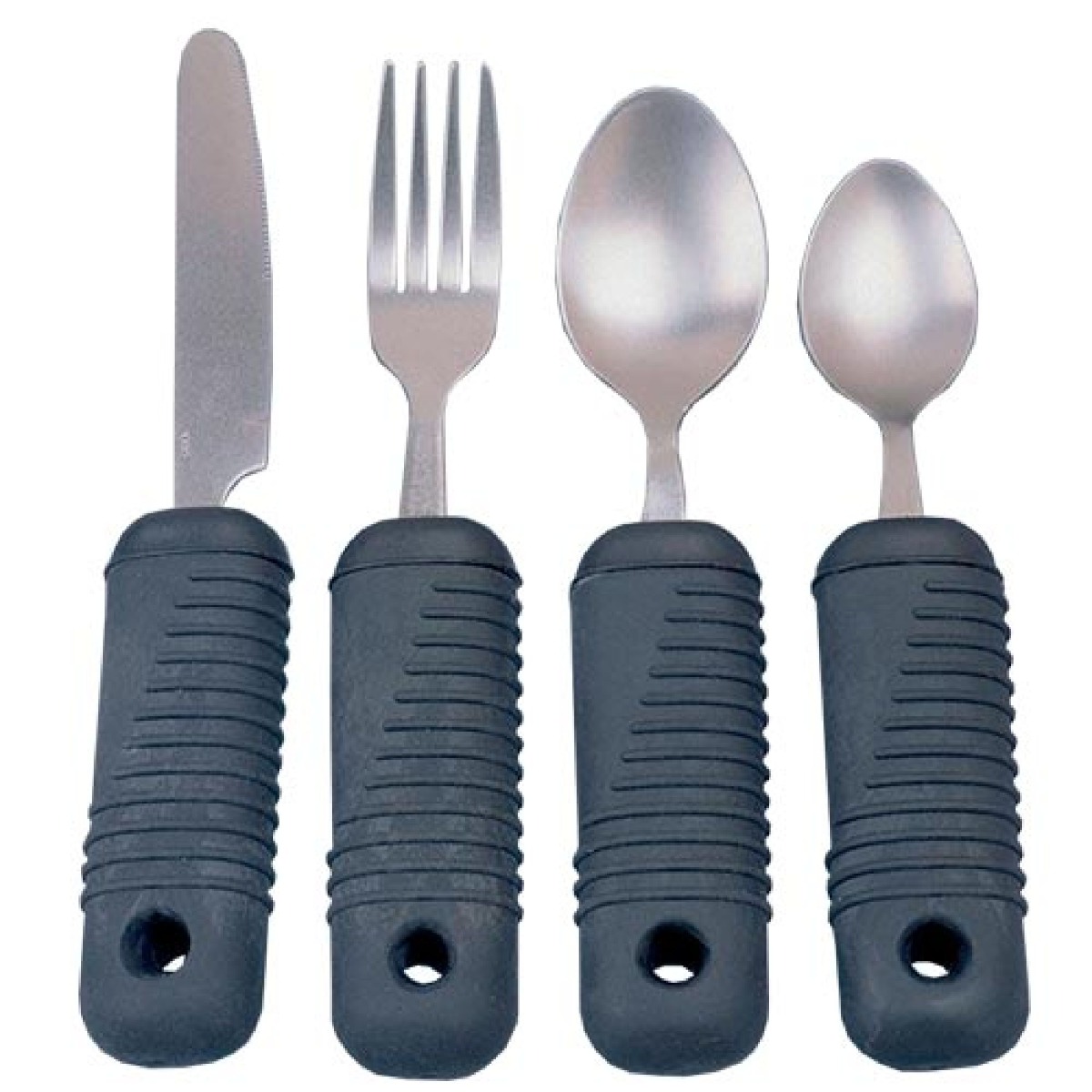 Cutlery set of 4 Sure Grip Utensils with rubber grip