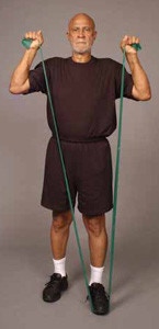 Theraband Shoulder Overhead Press in Standing