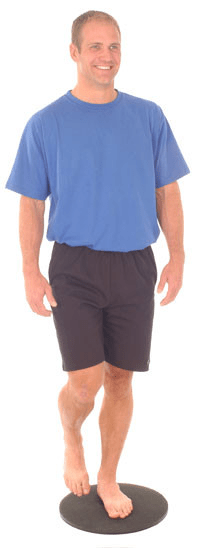 man on wobble board