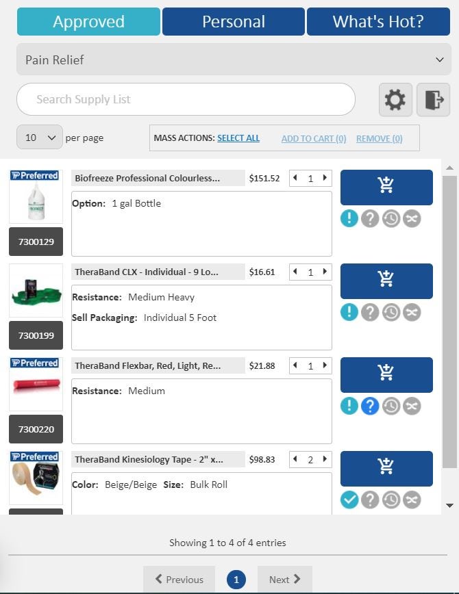 supply lists