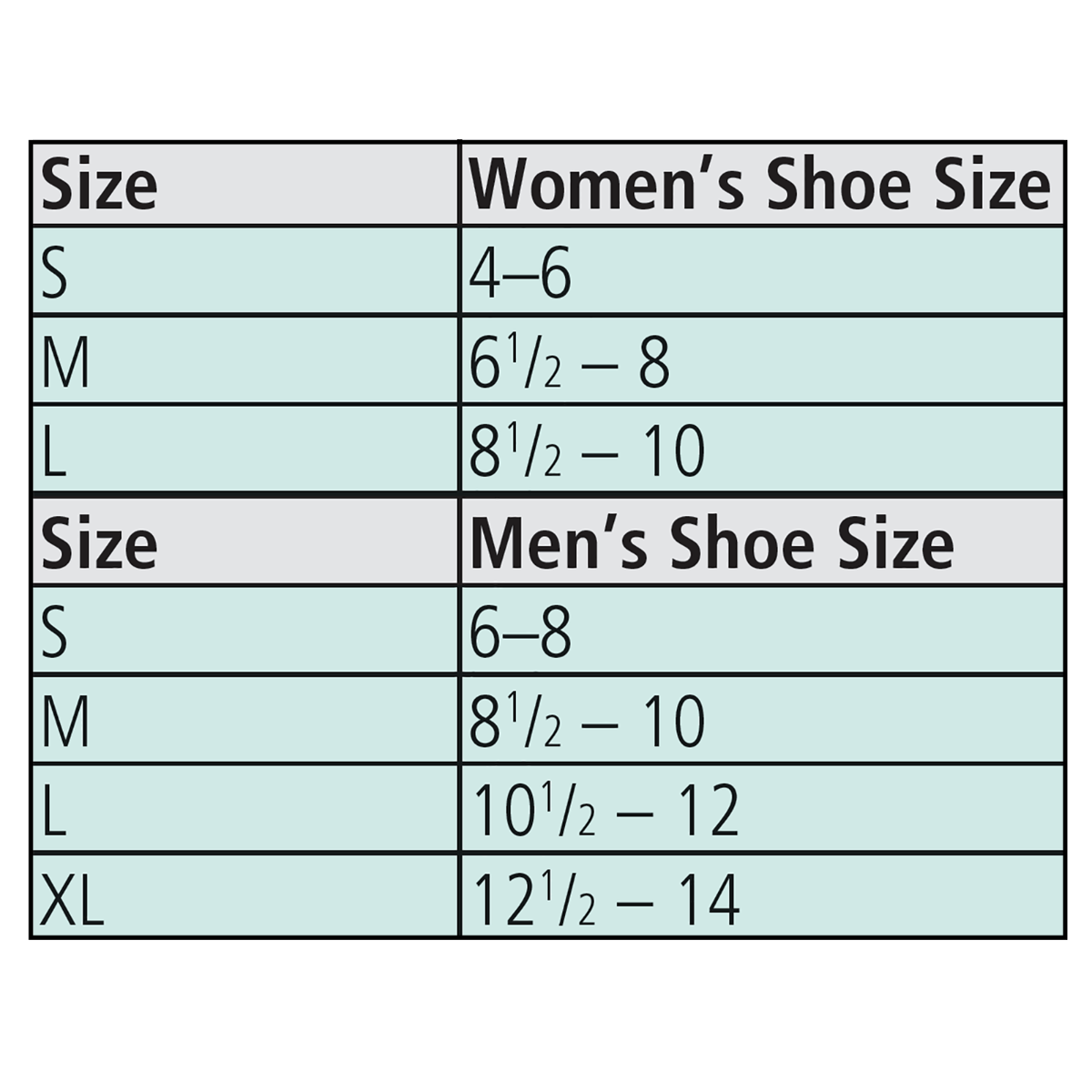 Op Size Chart
